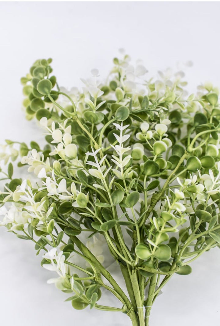 Cream Plastic Eucalyptus Bush - 17" - Greenery Market65467-CR