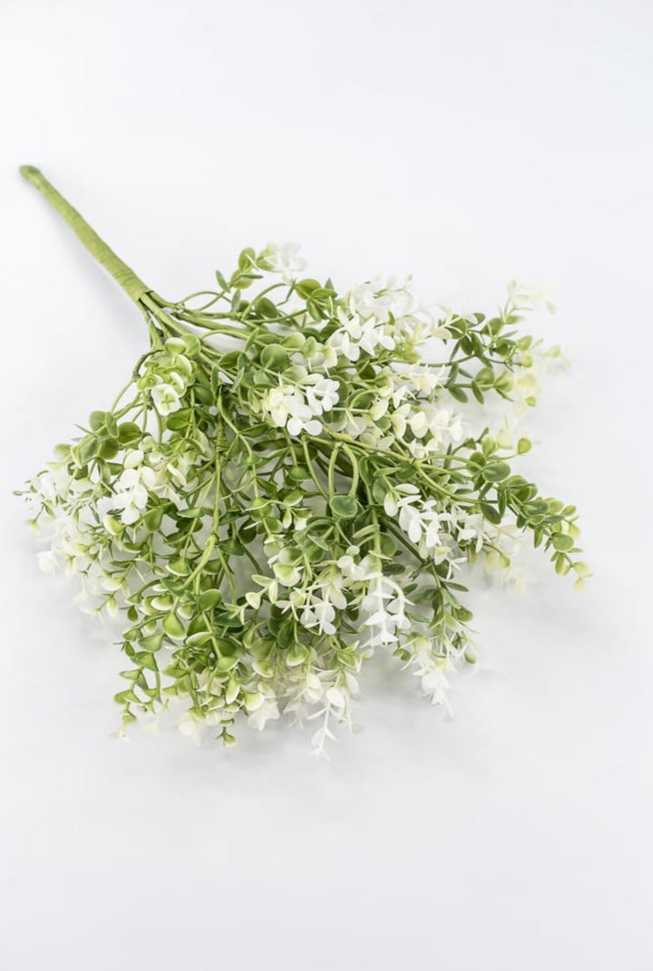 Cream Plastic Eucalyptus Bush - 17" - Greenery Market65467-CR