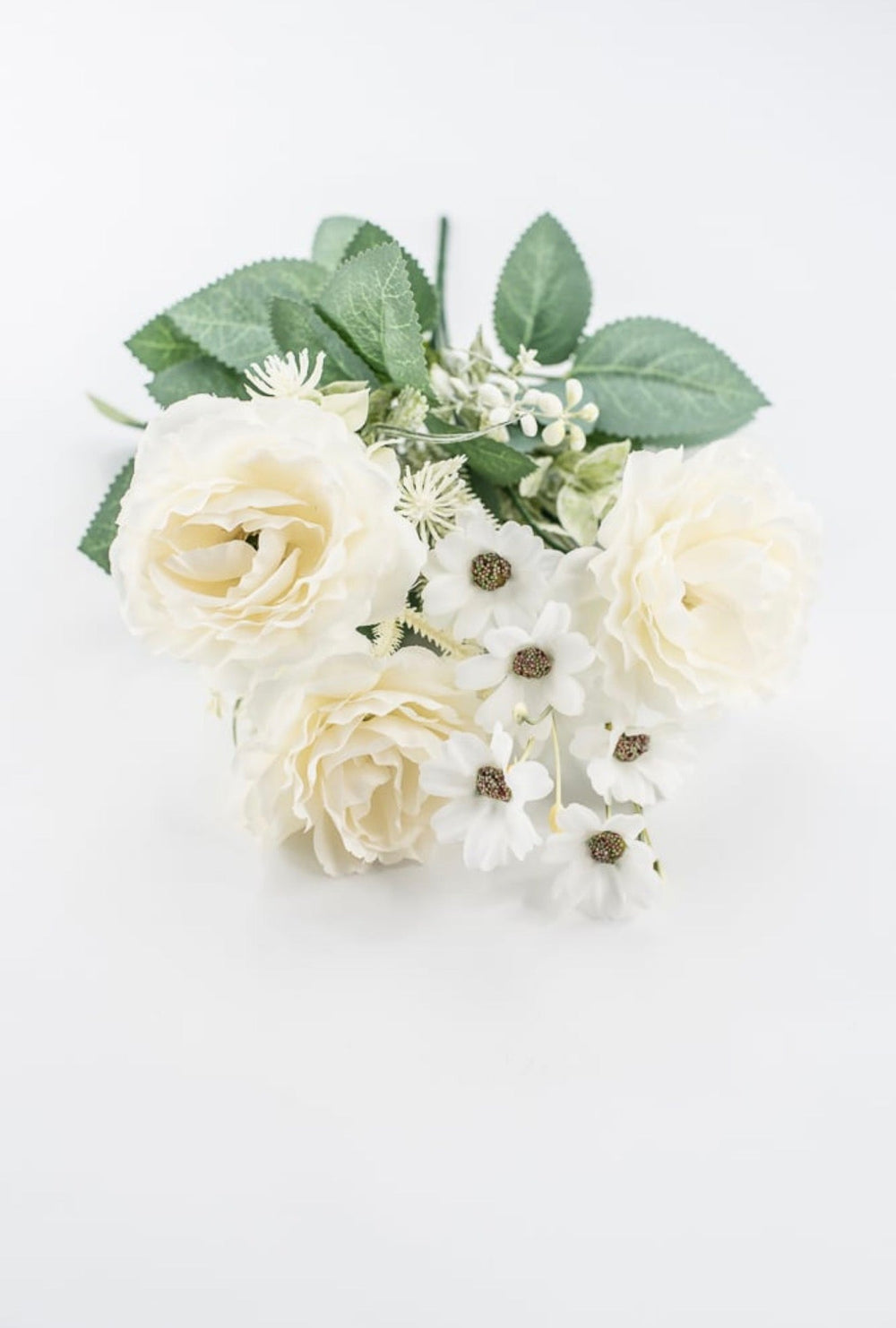 Cream Rose And Filler Bush - 15" - Greenery MarketArtificial Flowers35163CM