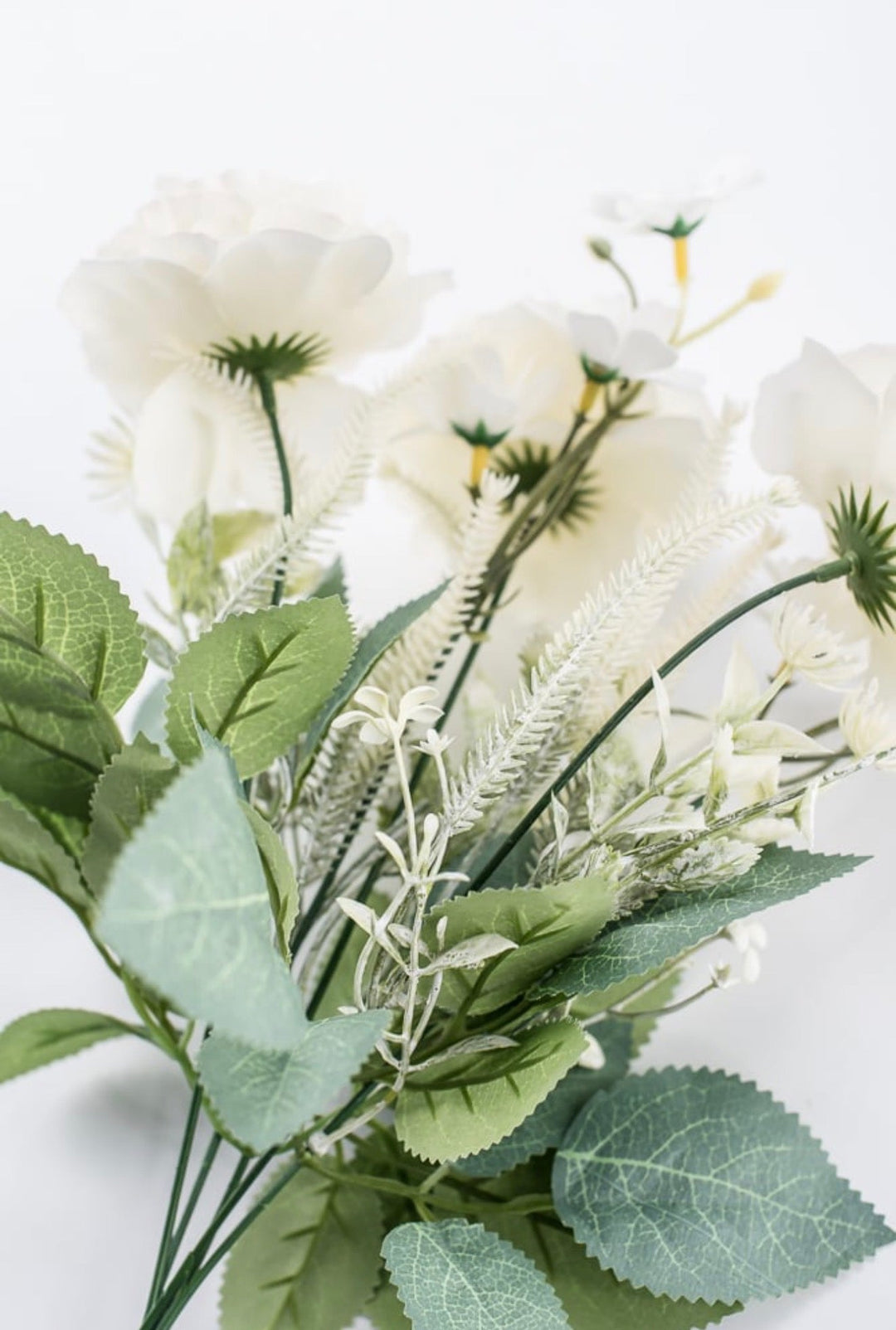 Cream Rose And Filler Bush - 15" - Greenery MarketArtificial Flowers35163CM