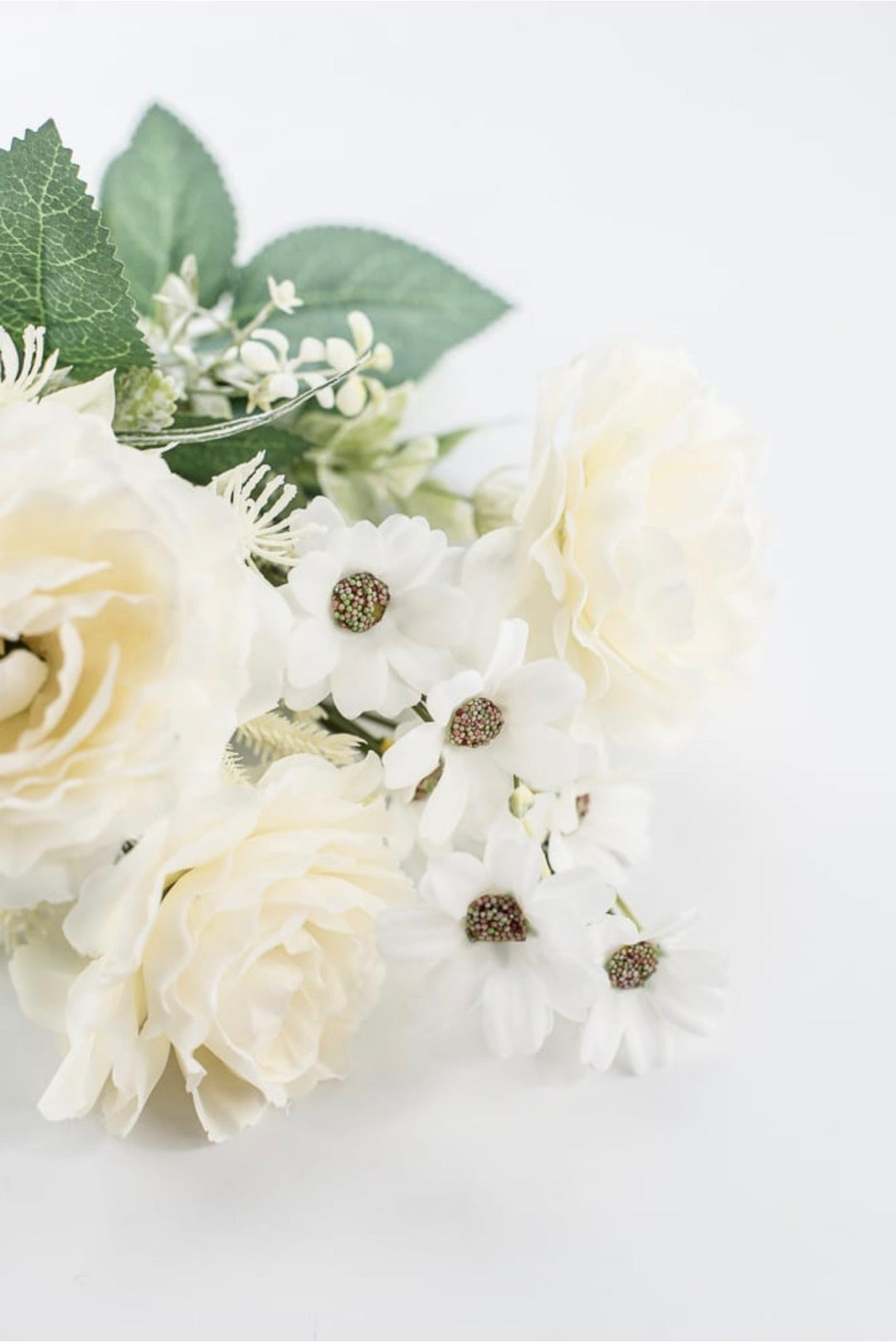 Cream Rose And Filler Bush - 15" - Greenery MarketArtificial Flowers35163CM