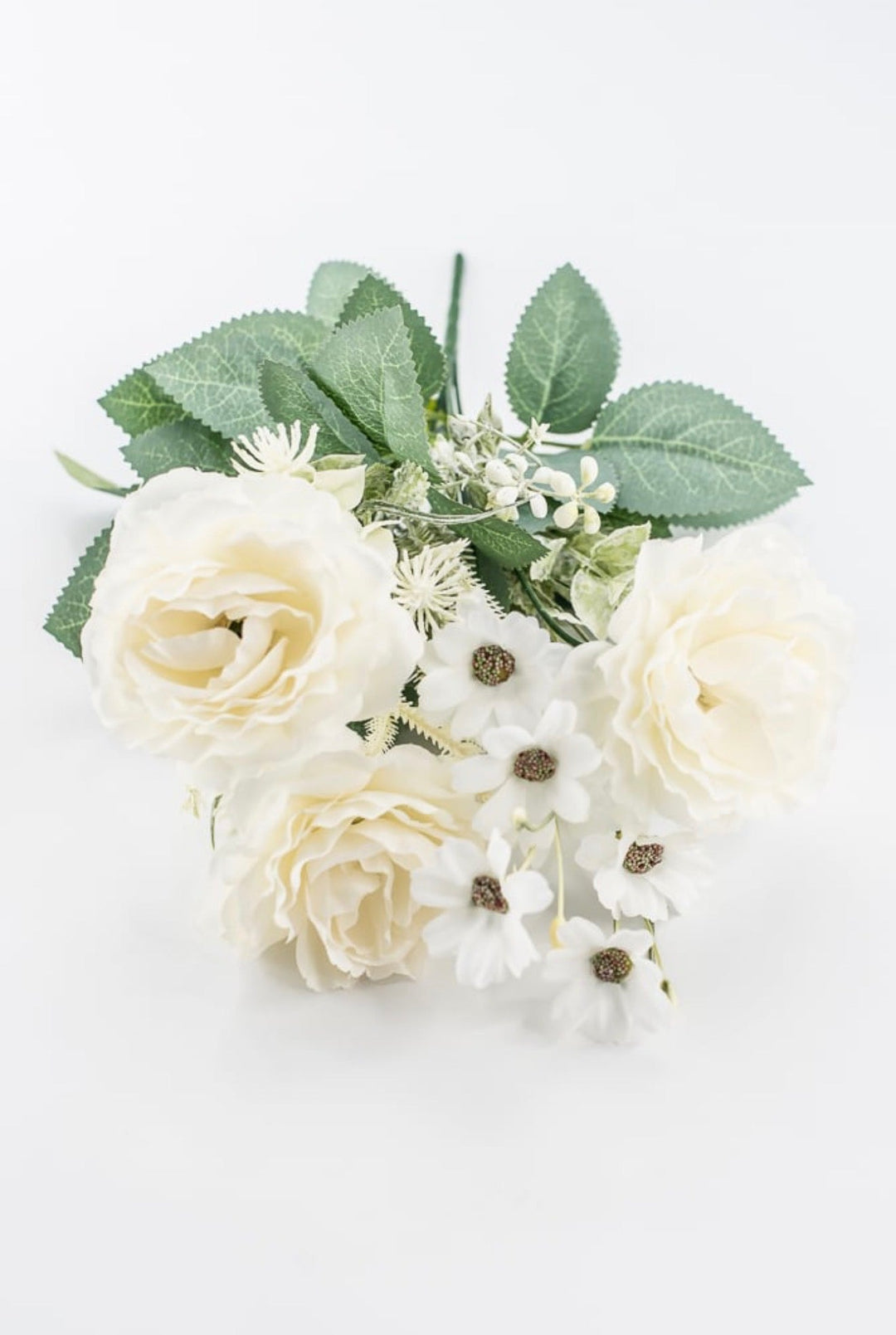 Cream Rose And Filler Bush - 15" - Greenery MarketArtificial Flowers35163CM