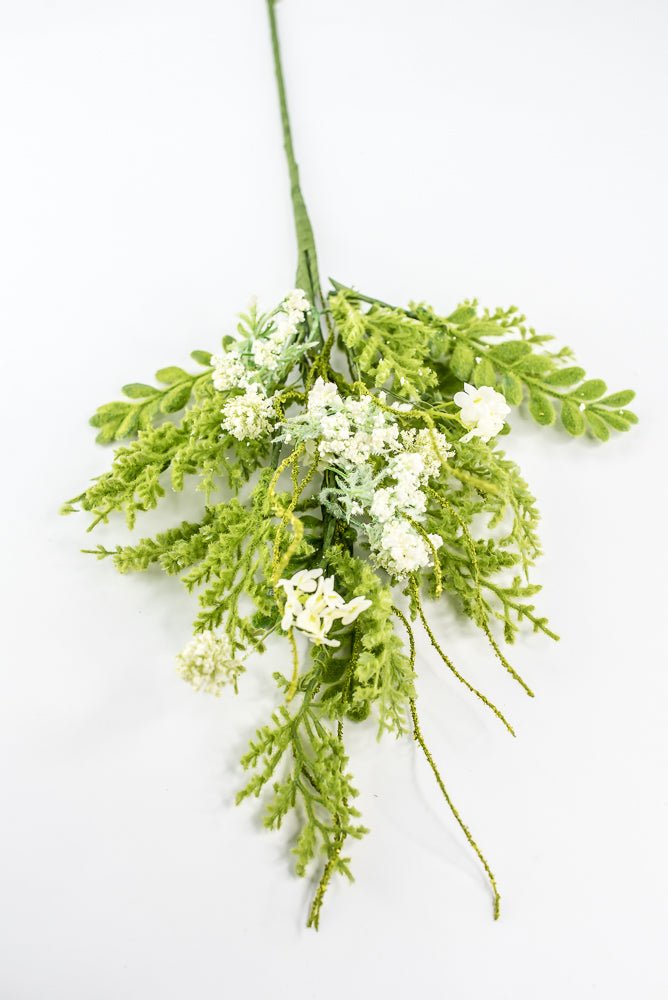 Cream Sedum Filler And Moss Greenery Spray - 24" - Greenery Market63767CM