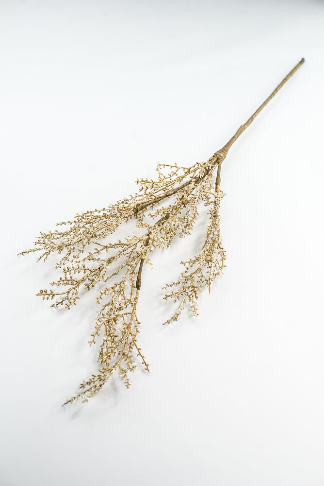 Crystal and Gold Iced Twig Spray - Greenery Market32146-WTGD
