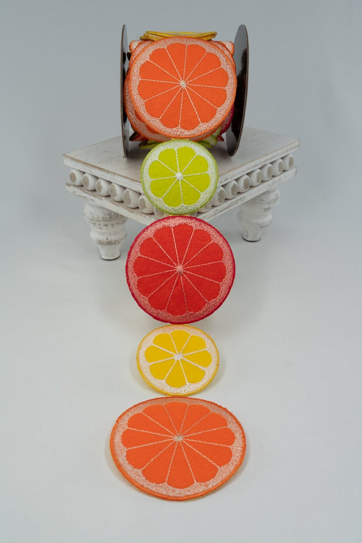 d. stevens Lemon Lime & Orange Felt Embroidery Citrus Fruit Ribbon Garland - 3.5" - Greenery MarketRibbons & Trim18-4792