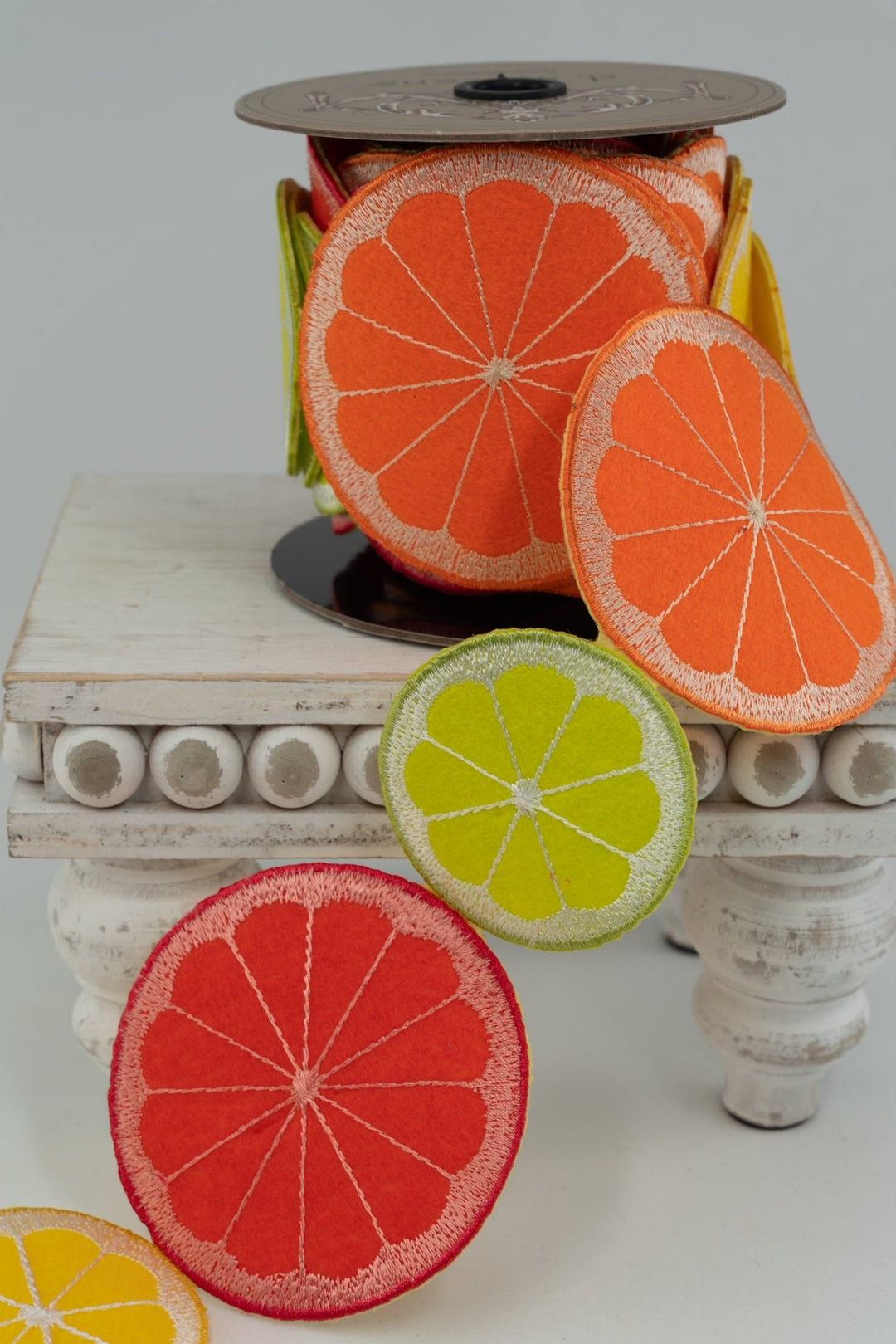 d. stevens Lemon Lime & Orange Felt Embroidery Citrus Fruit Ribbon Garland - 3.5" - Greenery MarketRibbons & Trim18-4792