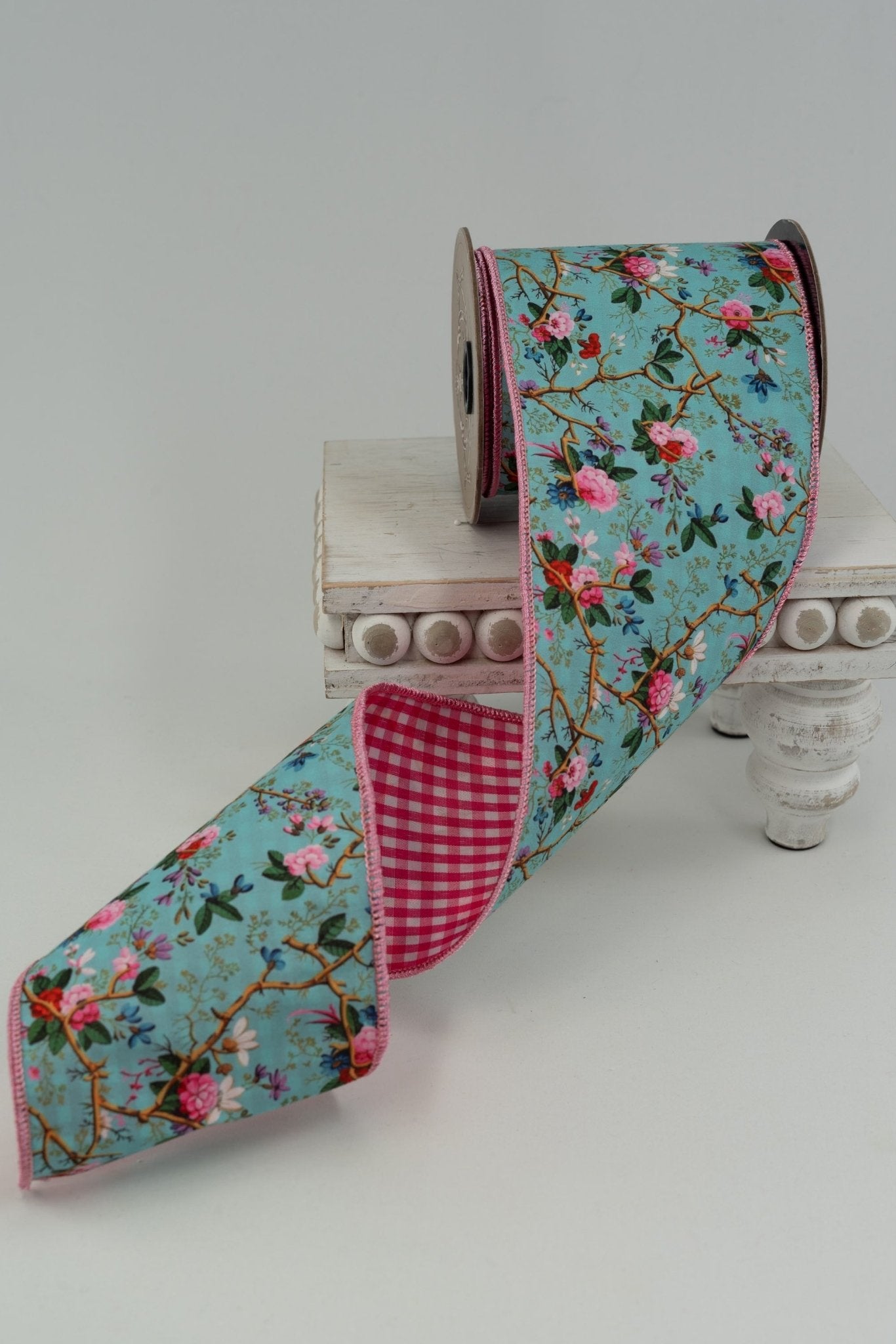 d. stevens Light Blue, Pink, & Lavender Mix Floral Branches Poplin ...