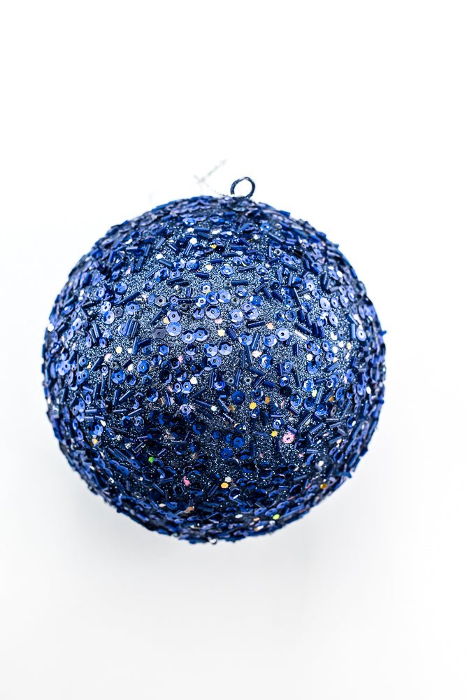 Dark Blue Ornament Sequin Glitter Ball - Greenery Market86551DKBL