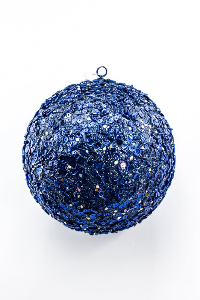 Dark Blue Ornament Sequin Glitter Ball - Greenery Market86551DKBL