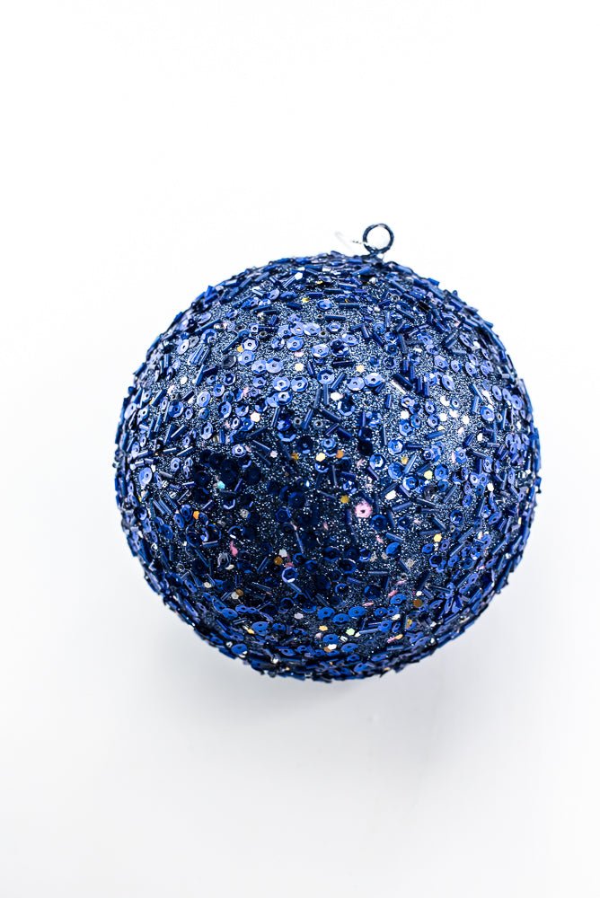 Dark Blue Ornament Sequin Glitter Ball - Greenery Market86551DKBL