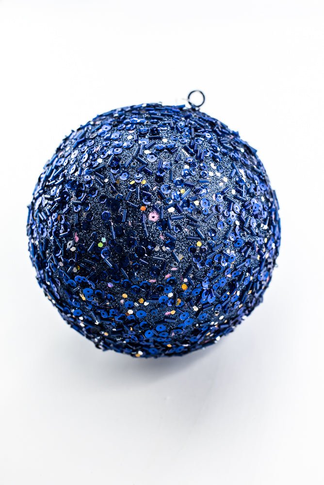 Dark Blue Ornament Sequin Glitter Ball - Greenery Market86551DKBL