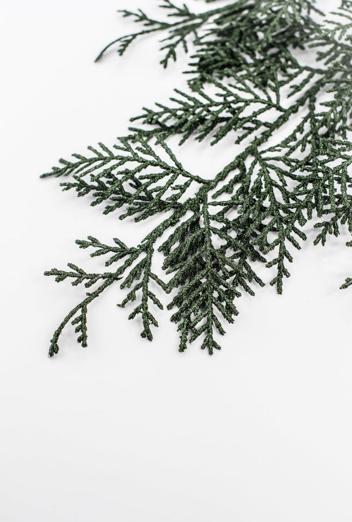 Dark Green Glitter Cedar Spray - Greenery Market86484DKGN