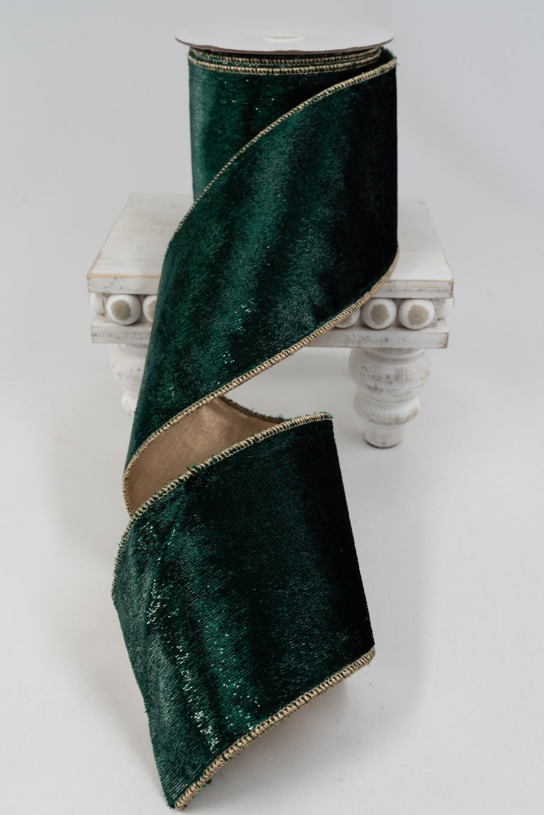 Dark Green Velvet Wired Ribbon - 4" - Greenery MarketRV0497-GR