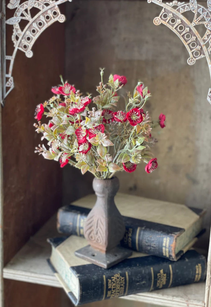 Dark red blooms and greenery bush - Greenery Marketartificial flowersFG5473