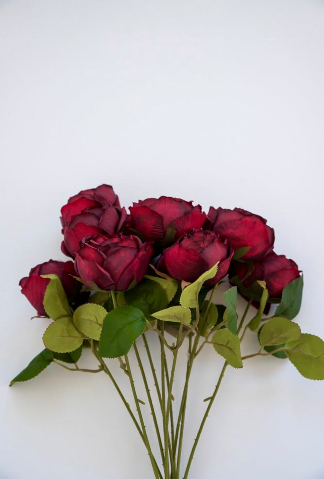 Deep red cabbage rose bush - Greenery Marketartificial flowers26903