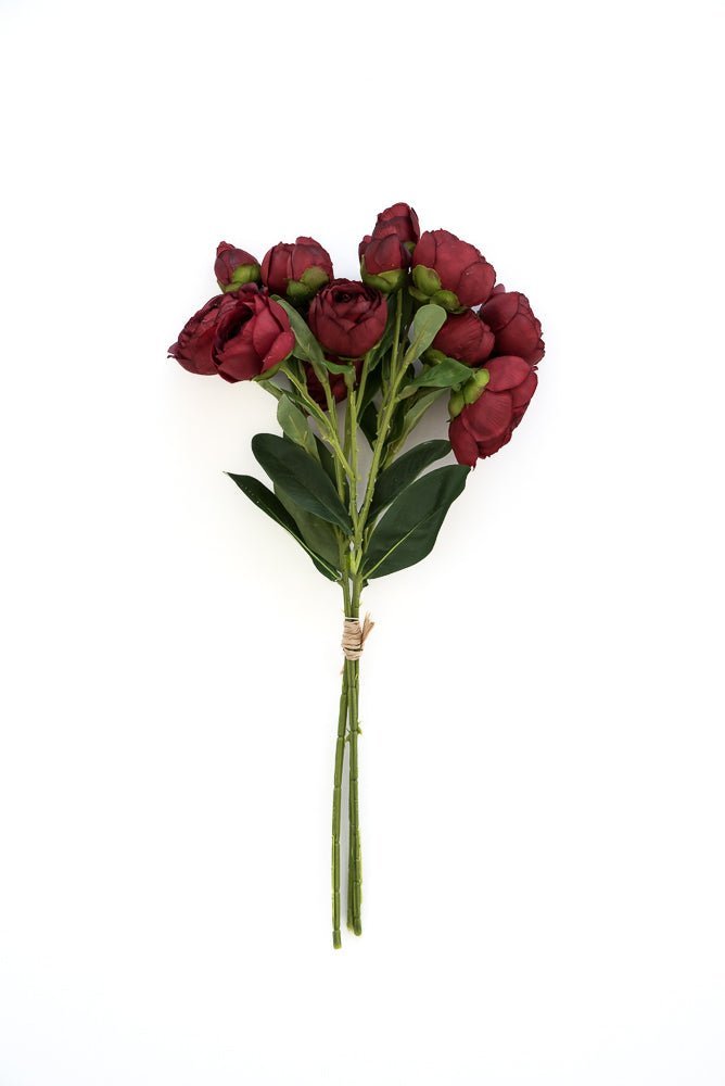 Deep red wine ranunculus bundle - Greenery Marketartificial flowers27149