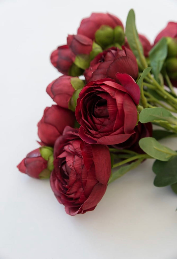 Deep red wine ranunculus bundle - Greenery Marketartificial flowers27149