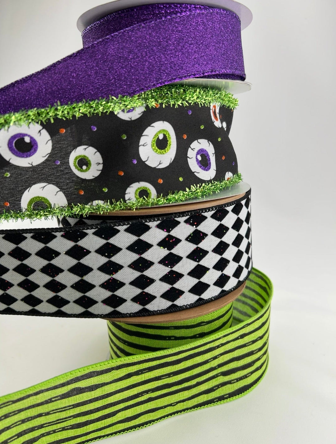 DIY bow bundle - Diamond eyeballs Halloween x 4 ribbons - Greenery MarketRibbons & TrimDiamondEyesX4