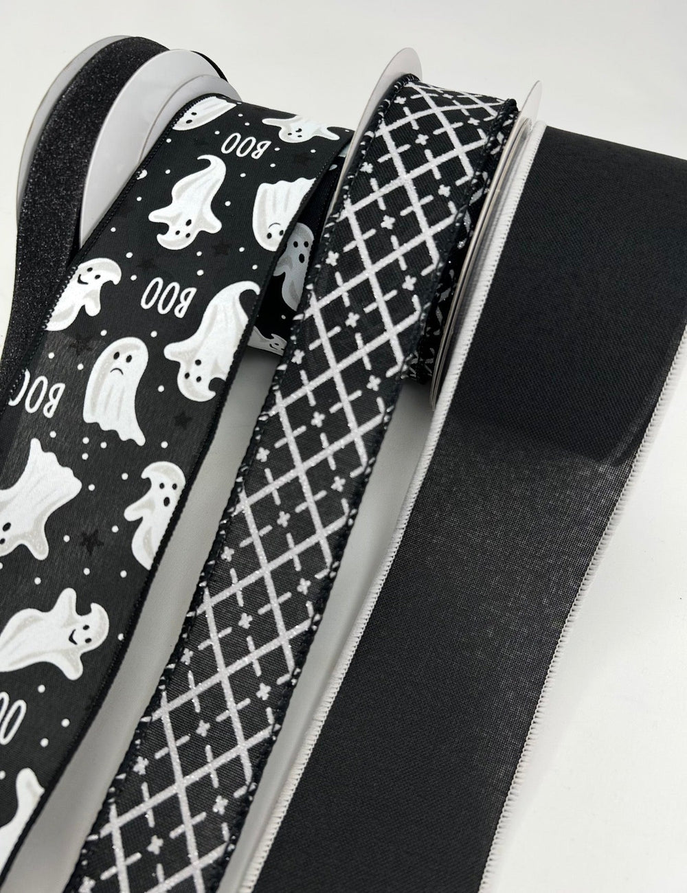 DIY ribbon bow bundle - Black Ghost Halloween x 4 ribbons - Greenery MarketRibbons & TrimBlackGhostX4