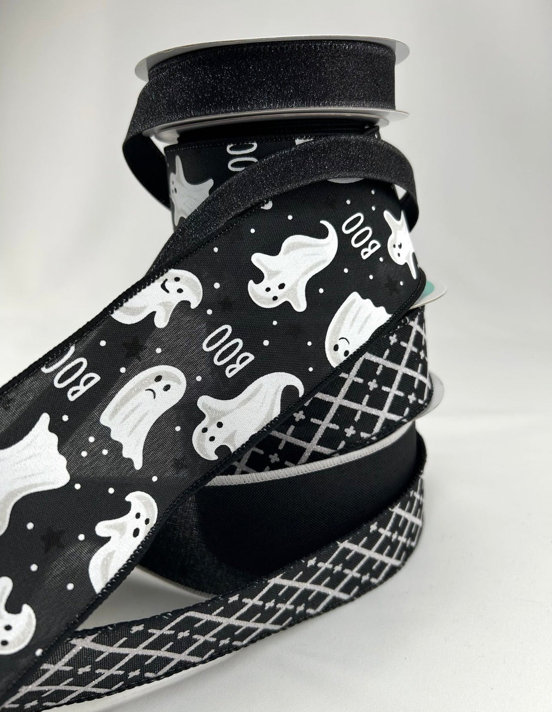 DIY ribbon bow bundle - Black Ghost Halloween x 4 ribbons - Greenery MarketRibbons & TrimBlackGhostX4