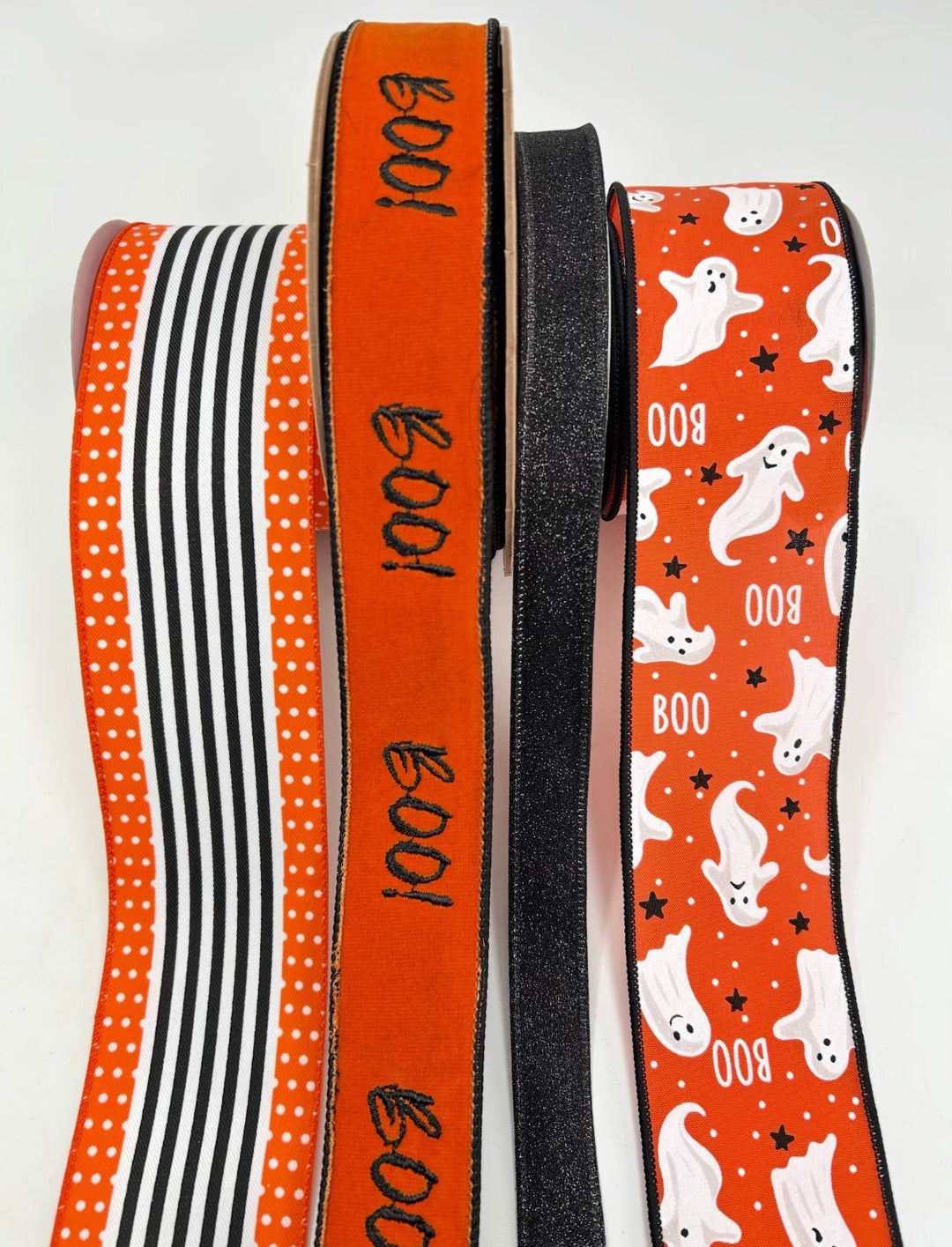 DIY ribbon bow bundle - Ghost Halloween x 4 ribbons - Greenery MarketRibbons & TrimBooX4