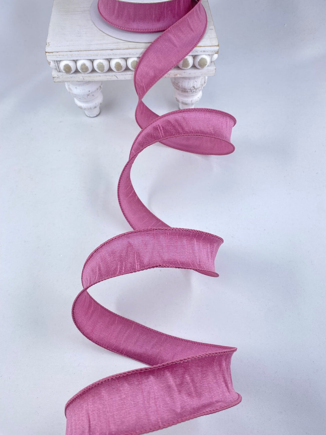 Dupioni Supreme Wired Ribbon 1.5” Rose 20 yards - Greenery Market92975W-122-09H