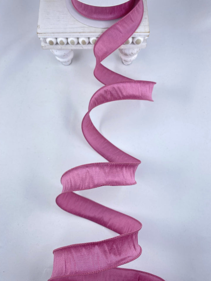 Dupioni Supreme Wired Ribbon 1.5” Rose 20 yards - Greenery Market92975W-122-09H