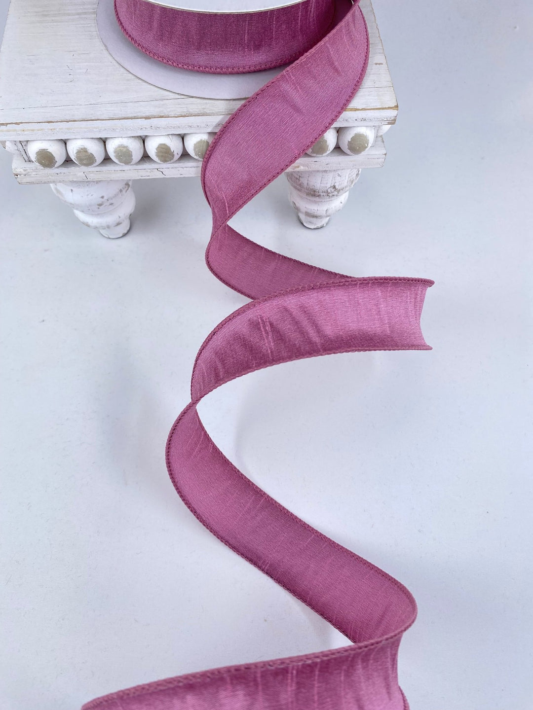 Dupioni Supreme Wired Ribbon 1.5” Rose 20 yards - Greenery Market92975W-122-09H