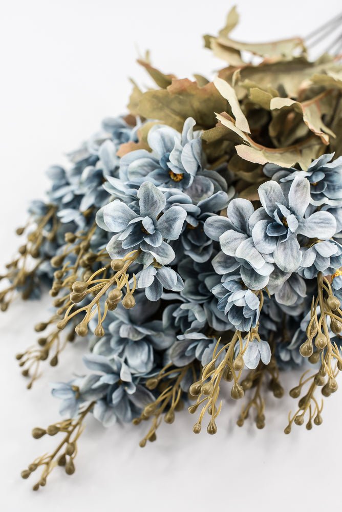 Dusty Blue delphiniums artificial flower bush - Greenery MarketArtificial Flora85322 - BL