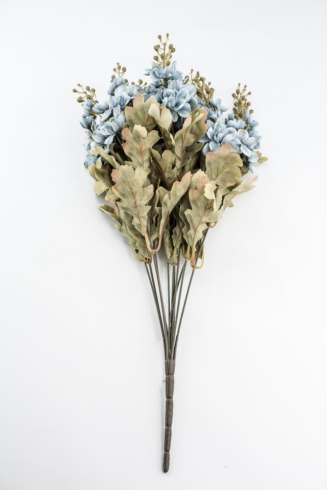 Dusty Blue delphiniums artificial flower bush - Greenery MarketArtificial Flora85322 - BL