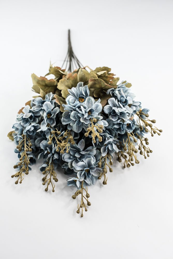 Dusty Blue delphiniums artificial flower bush - Greenery MarketArtificial Flora85322 - BL