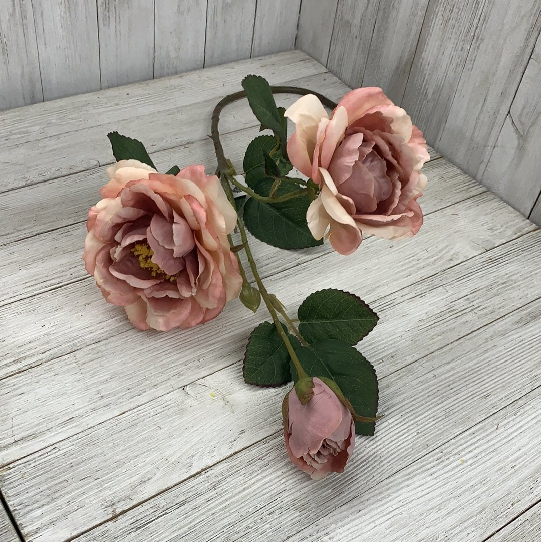 Dusty Blush mauve rose spray - Greenery Marketartificial flowers25845