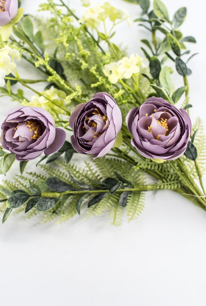 Dusty Purple Mixed Ranunculus Spray - 29" - Greenery Market65440-PU