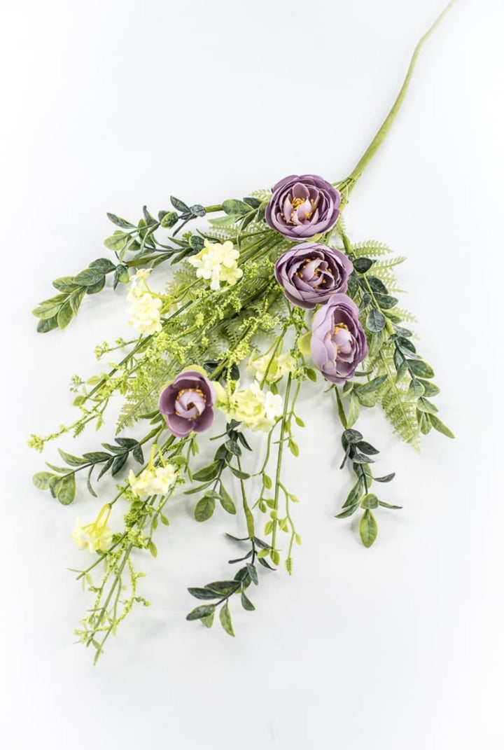 Dusty Purple Mixed Ranunculus Spray - 29" - Greenery Market65440-PU