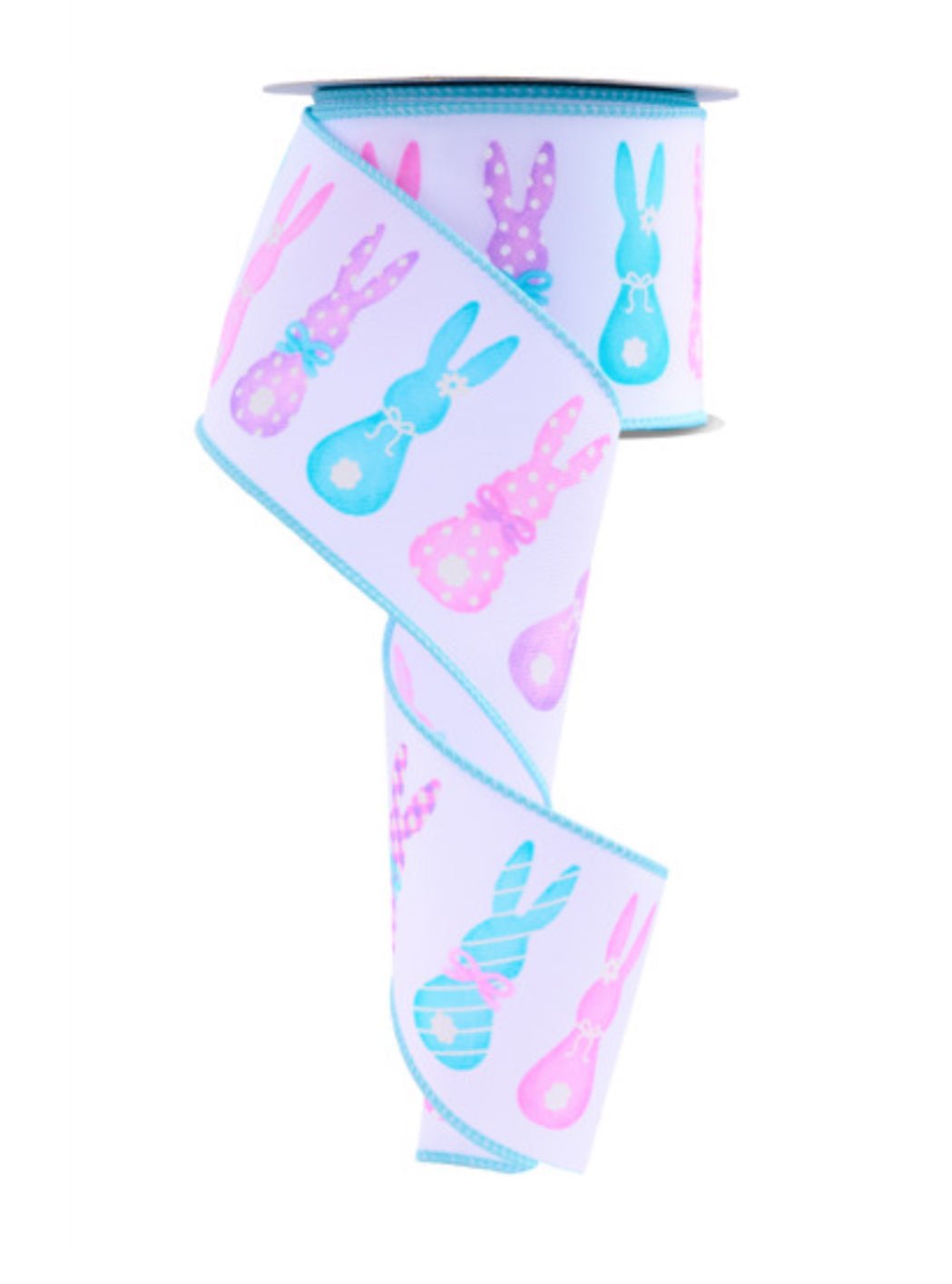 Easter bunny wired ribbon, 2.5