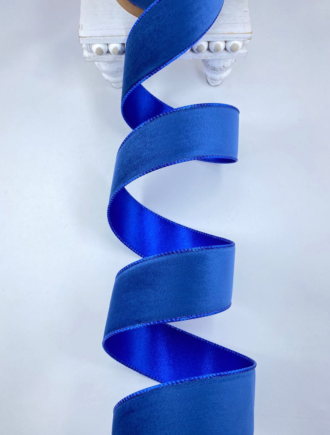 Electric Blue Reversible Classic Velvet Wired Ribbon - 2.5" - Greenery Market7115W-352-63E