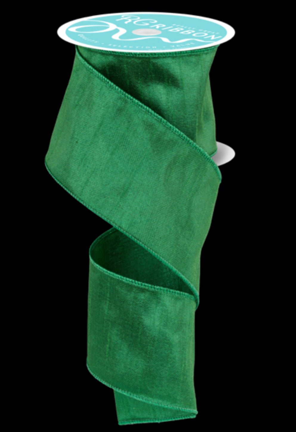 Emerald Green faux dupioni ribbon, 2.5