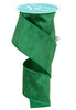 Emerald Green faux dupioni ribbon, 2.5" metallic wired ribbon - Greenery Marketwired ribbonRGA113806