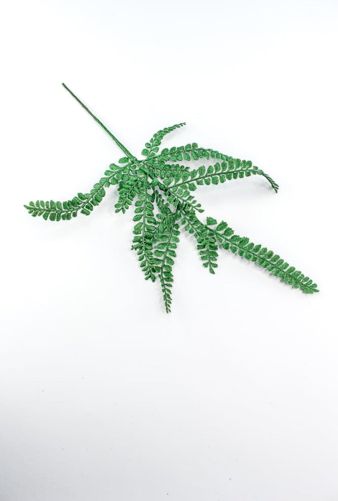 Emerald green laser glittered fern spray - Greenery MarketXS236406