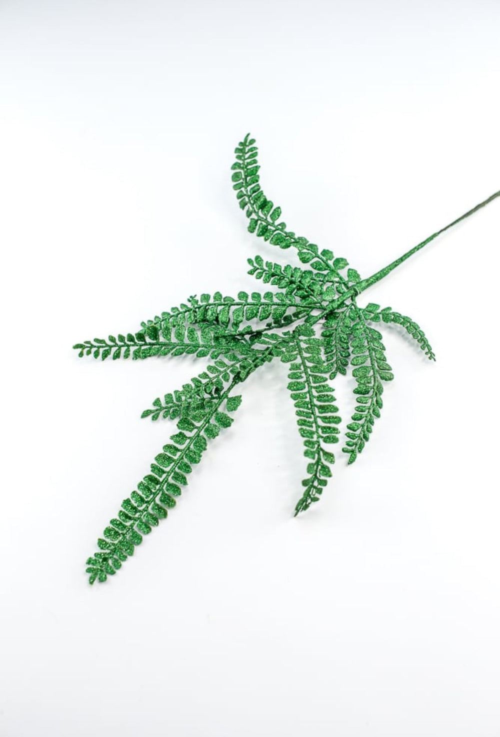 Emerald green laser glittered fern spray - Greenery MarketXS236406