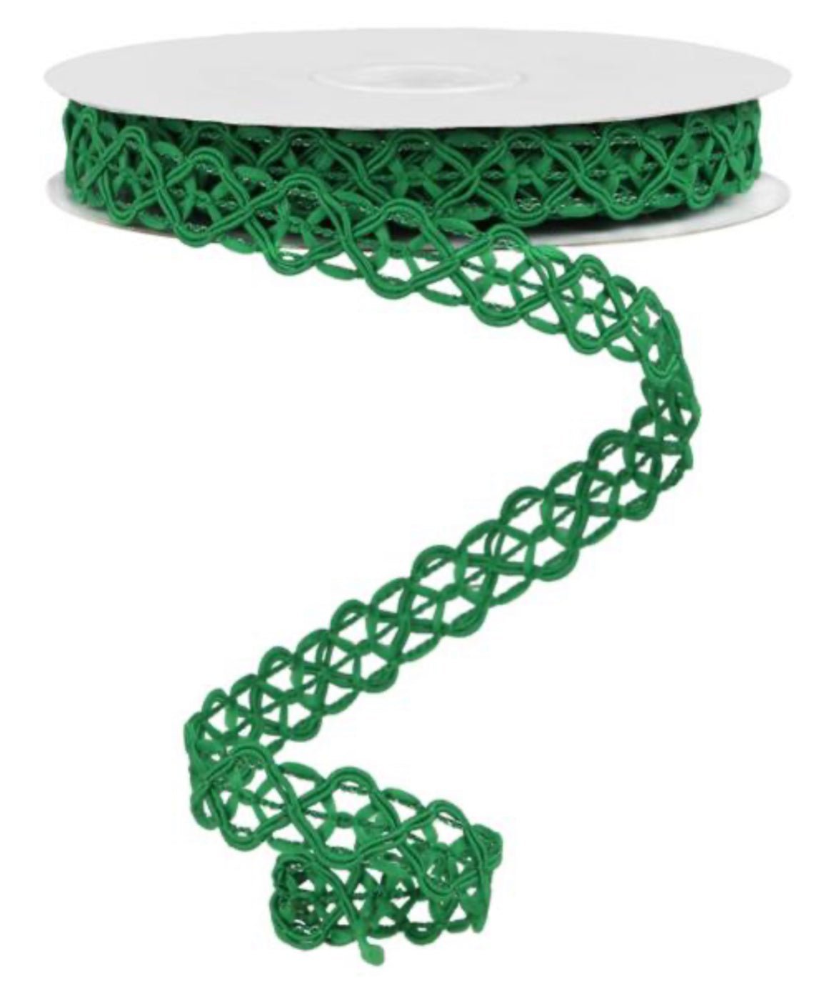 Emerald green open weave 5/8” wired ribbon - Greenery MarketRibbons & TrimRN586106