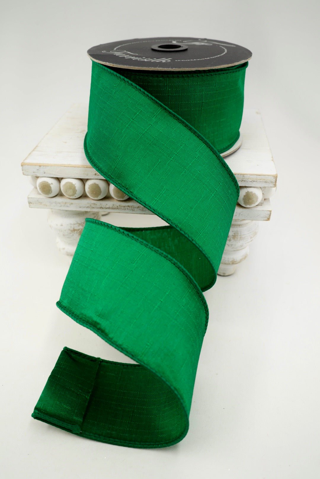 Emerald Shabby Silk Farrisilk Wired Ribbon - 2.5" - Greenery MarketRibbons & TrimRK115-55