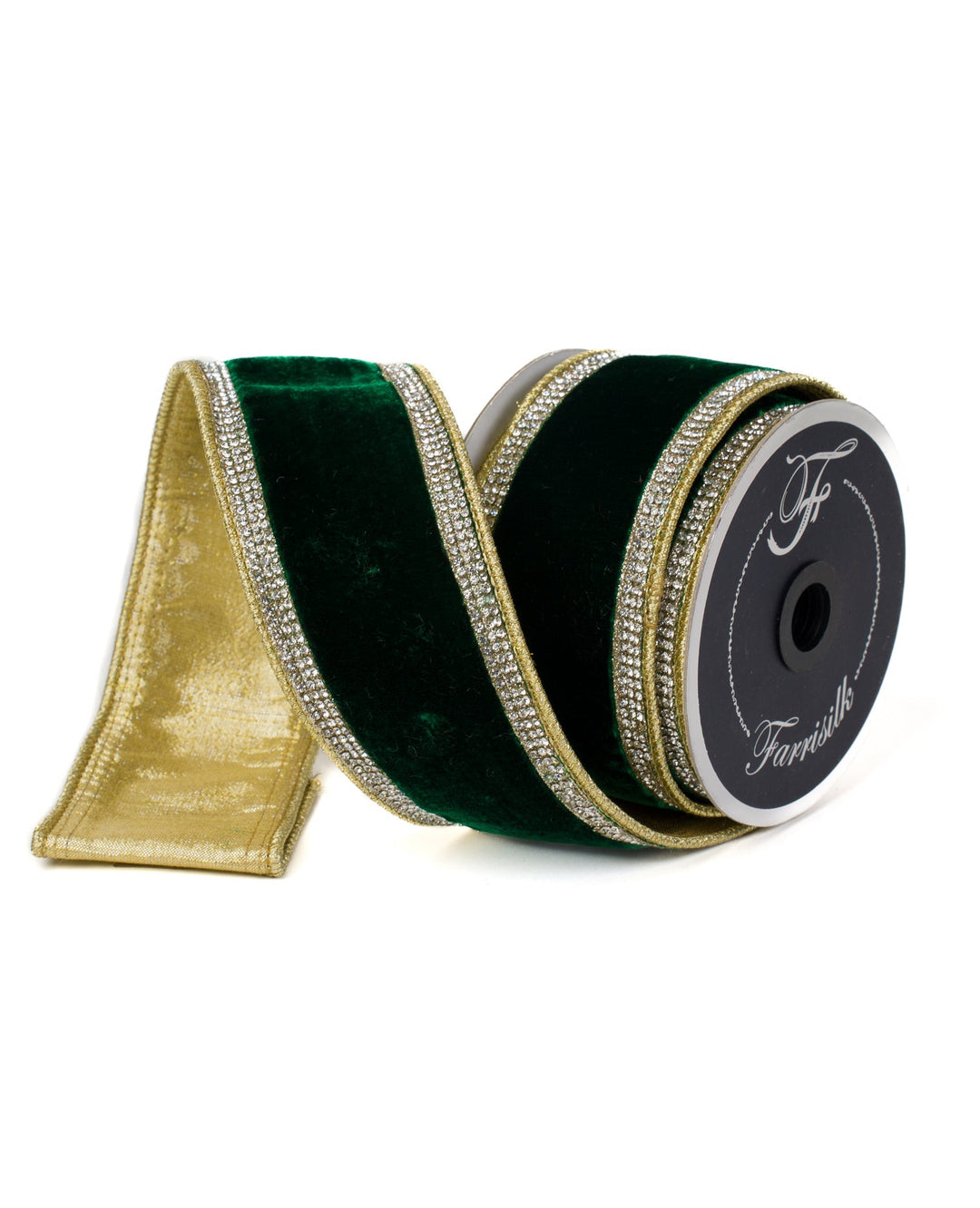Emerald Winter Diamonds Farrisilk Wired Ribbon - 2.5" - Greenery MarketRK681 - 55