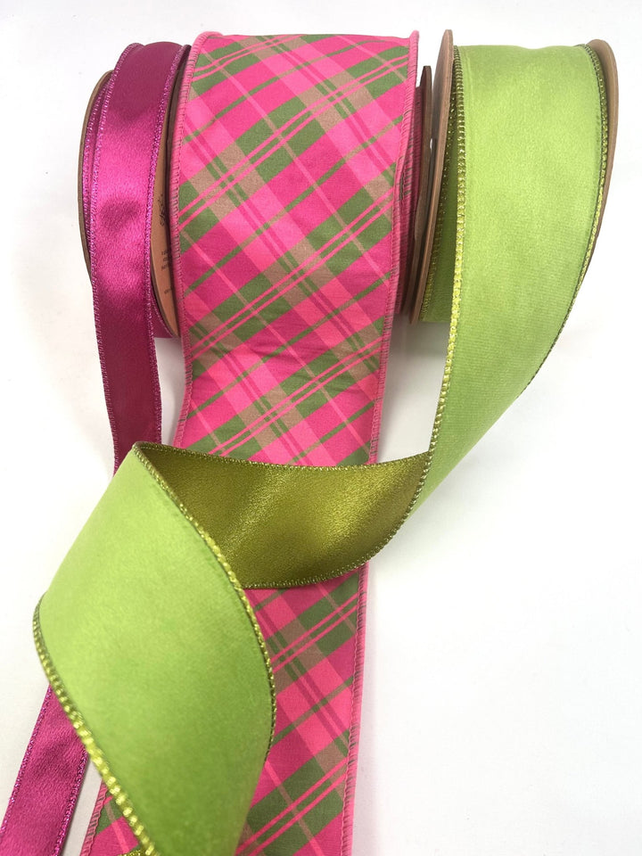 Fall And Holiday Pink Bow Bundle x 3 Wired Ribbons - Greenery MarketRibbons & Trim