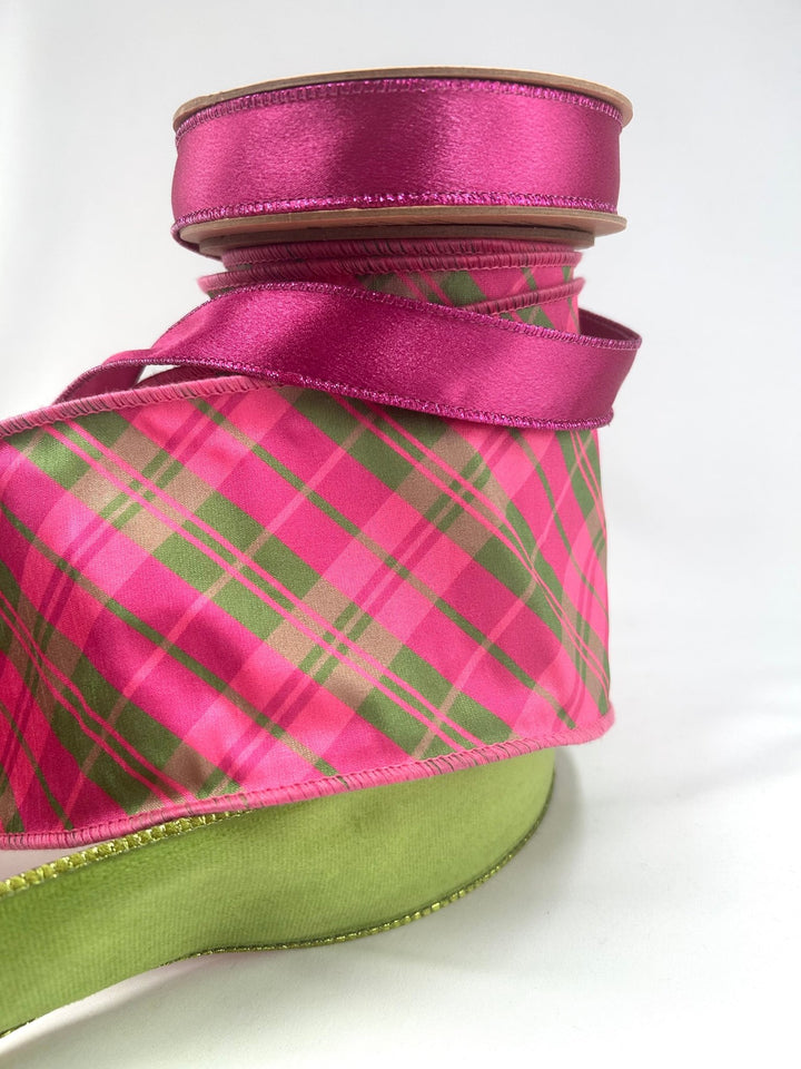 Fall And Holiday Pink Bow Bundle x 3 Wired Ribbons - Greenery MarketRibbons & Trim