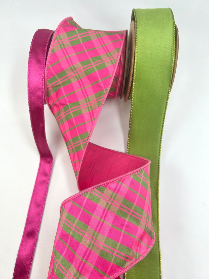 Fall And Holiday Pink Bow Bundle x 3 Wired Ribbons - Greenery MarketRibbons & Trim
