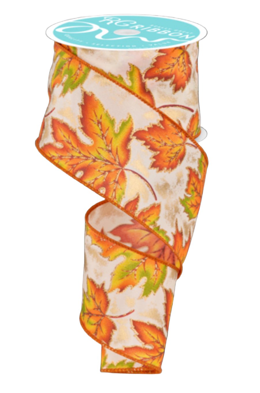 Fall Ribbon Design Fall foliage wired ribbon 2.5” - Greenery Market