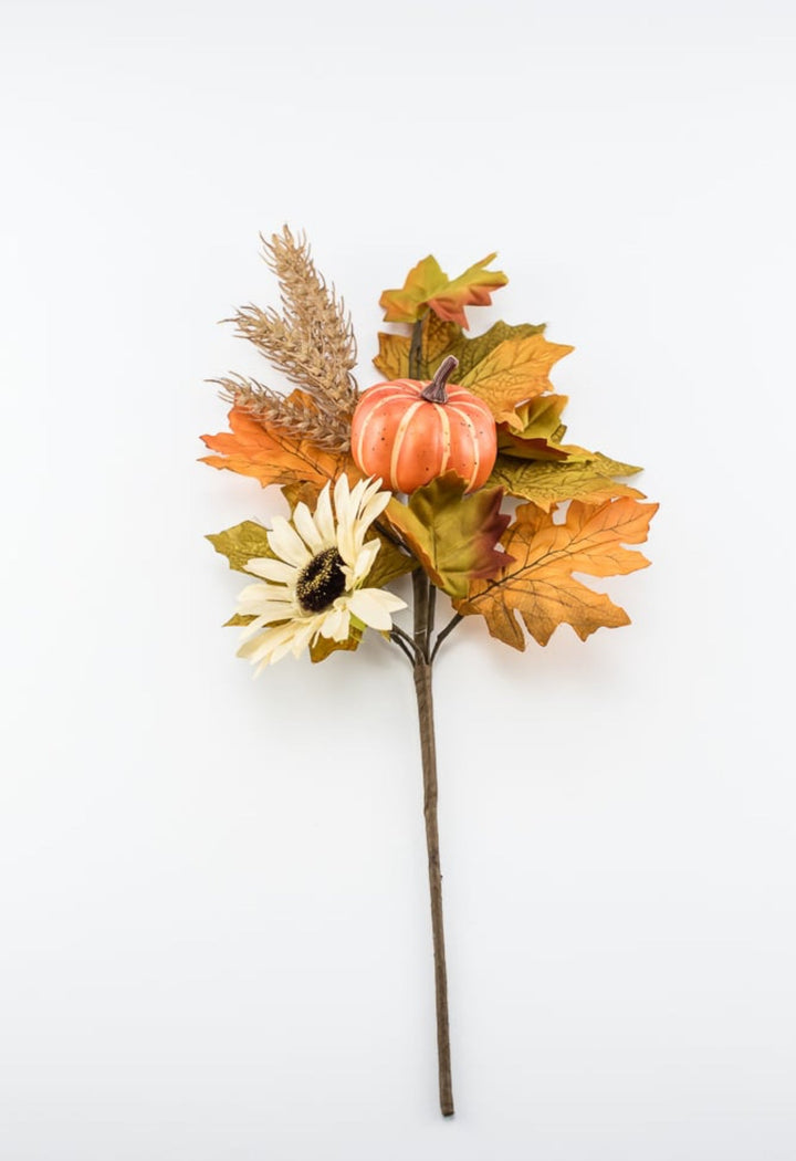 Fall mixed foliage, sunflower & pumpkin pick - Greenery MarketgreeneryPM3484