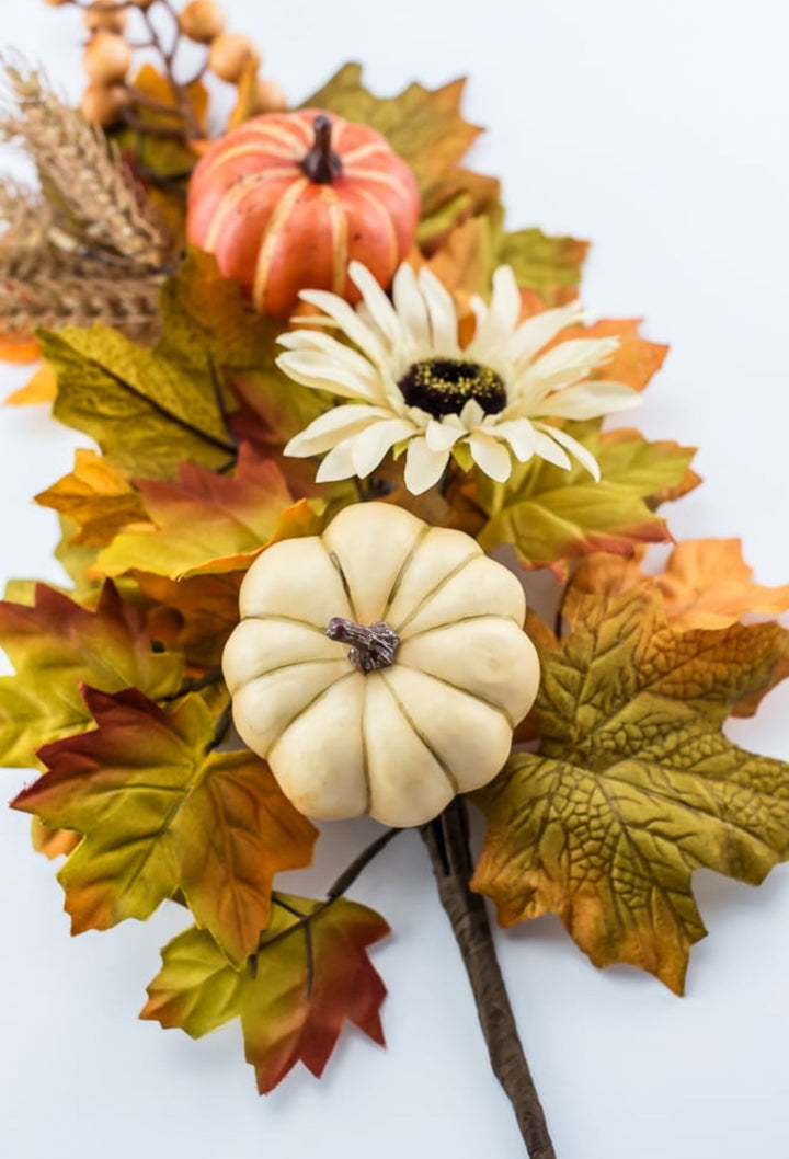 Fall mixed foliage, sunflower & pumpkin spray - Greenery MarketgreeneryPM3485