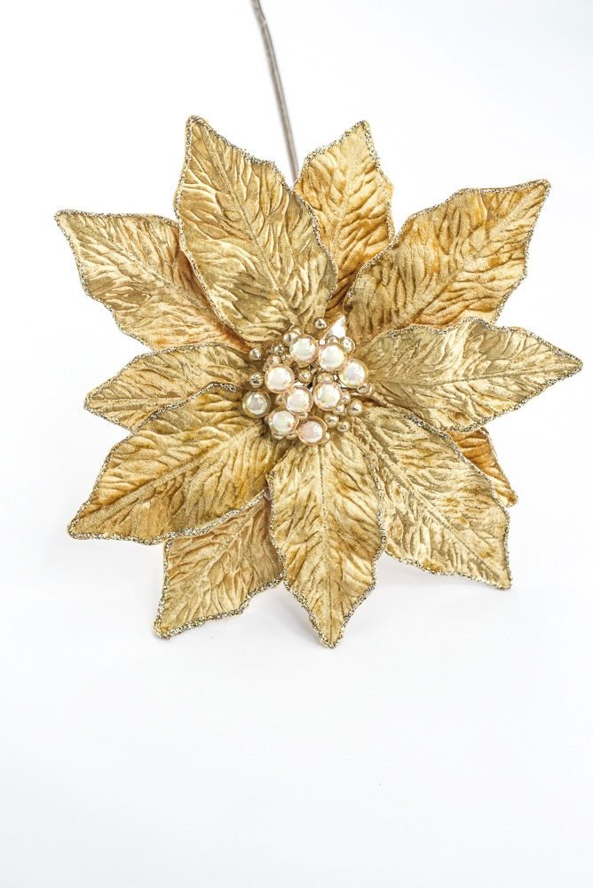 Farrisilk Artificial Gold Berry Poinsettia - 12" - Greenery MarketArtificial FlowersCF141-50